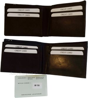 Lot of 4 Men's Bifold Leather wallet 3 billfold ID case Change case Brand New - Image 3