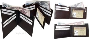 Lot of 4 Men's Bifold Leather wallet 3 billfold ID case Change case Brand New