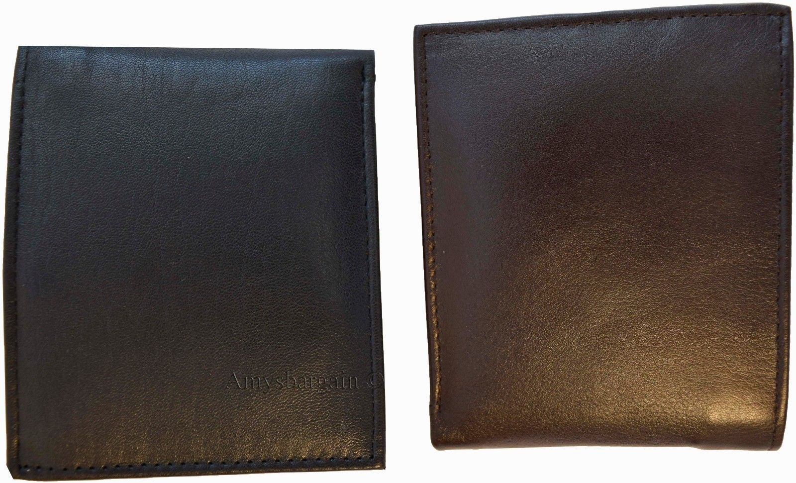 Lot of 4 Men's Bifold Leather wallet Genuine leather 3 bill slot Zip case New - Image 11