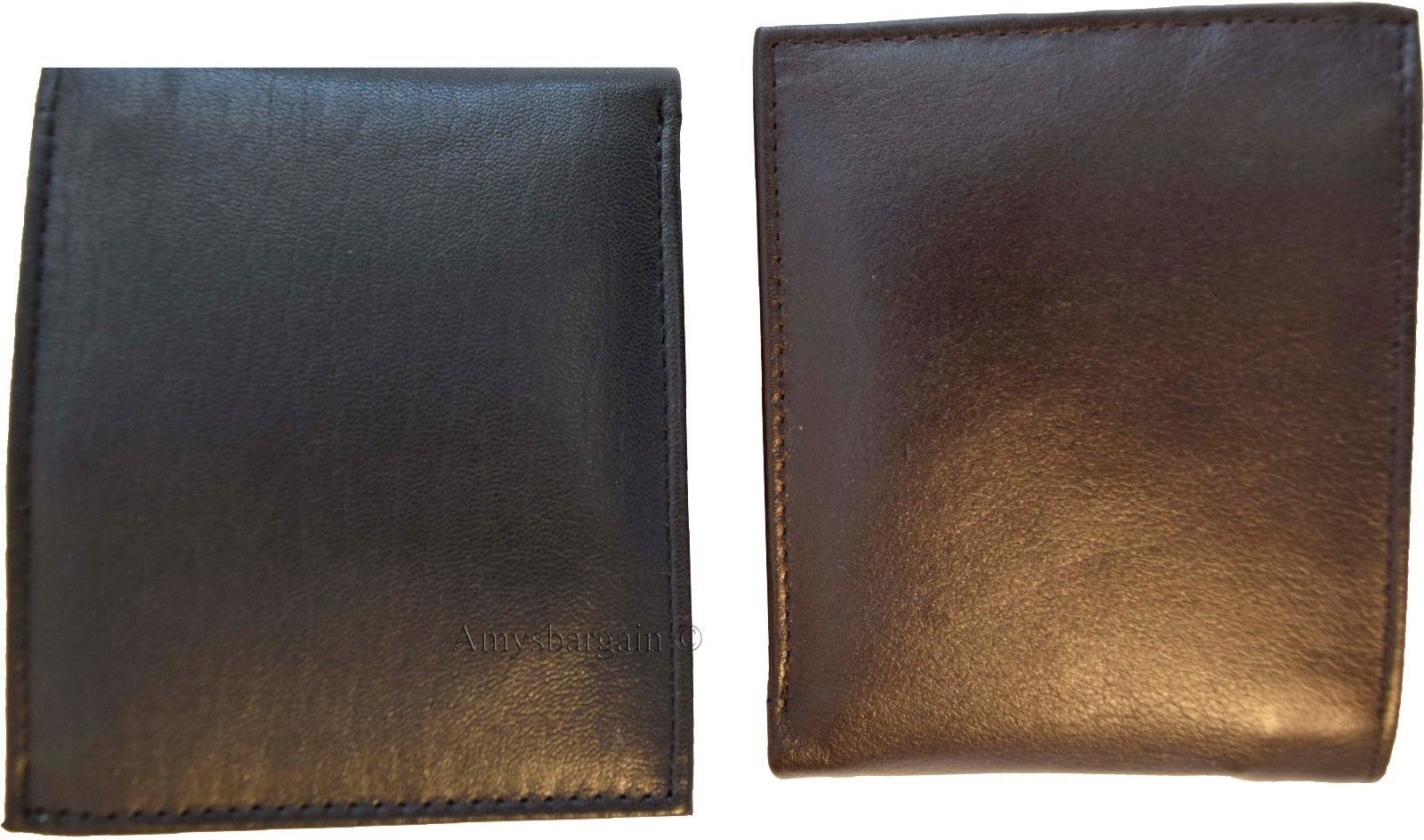 Lot of 4 Men's Bifold Leather wallet Genuine leather 3 bill slot Zip case New - Image 12
