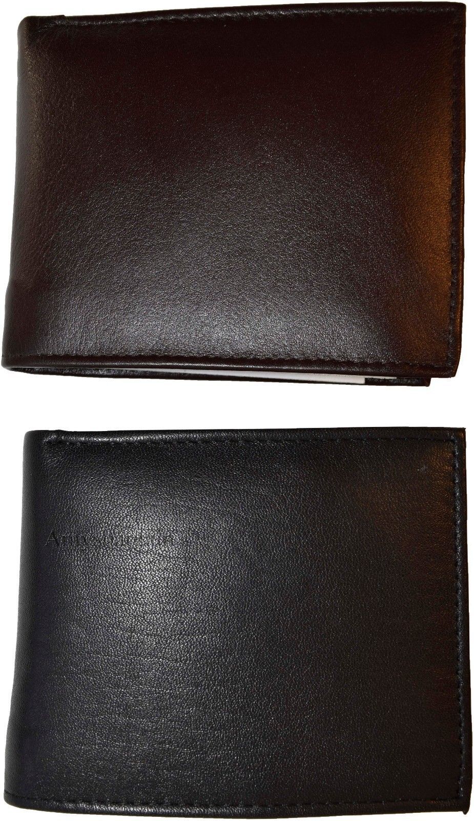 Lot of 4 Men's Bifold Leather wallet Genuine leather 3 bill slot Zip case New - Image 13