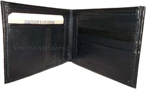 Lot of 4 Men's bifold genuine leather Wallet Black 2 Bill pockets card spaces - Image 6