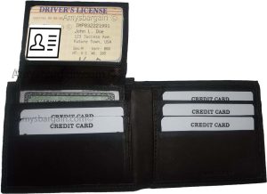 Lot of 4 Men's wallet Leather Brown billfold Wallet 9 Credit Card 2 ID windows - Image 13