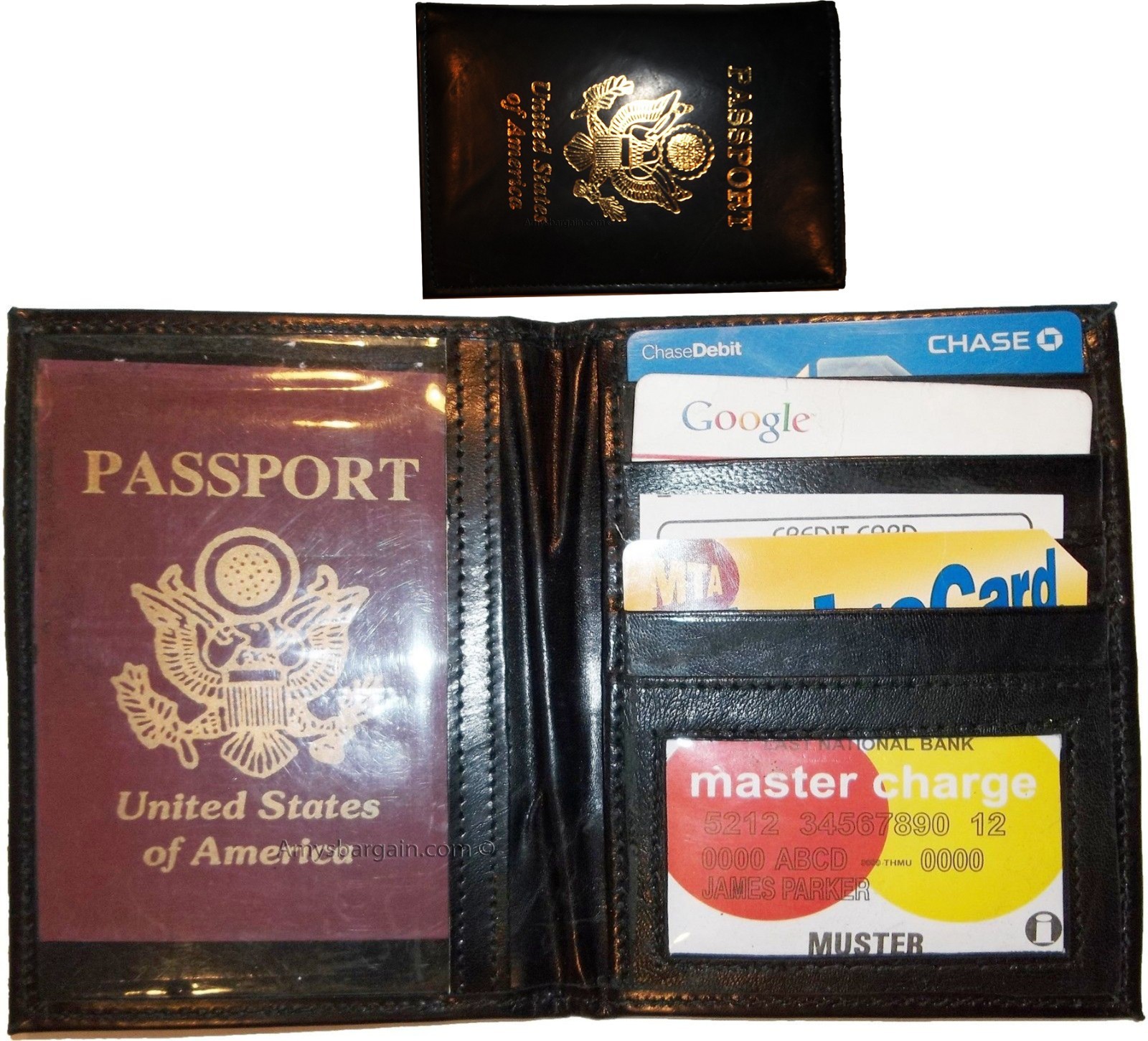 Lot of 4 New 4 credit cards + ID Lamb skin USA Leather passport case wallet BNWT - Image 11