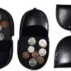 Lot of 4 New Black Leather change purse, Coin case, Coin holder, change purse BN