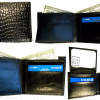 Lot of 4 New Crocodile Skin Printed Leather man's bi fold wallet 6 cards ID BNWT