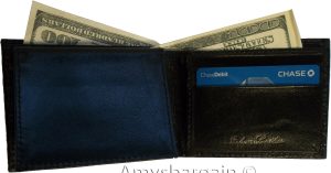 Lot of 4 New Crocodile Skin Printed Leather man's bi fold wallet 6 cards ID BNWT - Image 4