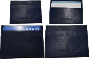 Lot of 4 New Leather business card case 7 Credit card ID card Blue card case new