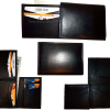 Lot of 4 New Style Trifold Leather Man’s Black wallet 7 Credit cards ID case NWT
