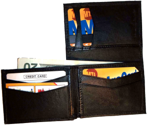 Lot of 4 New Style Trifold Leather Man’s Black wallet 7 Credit cards ID case NWT - Image 3