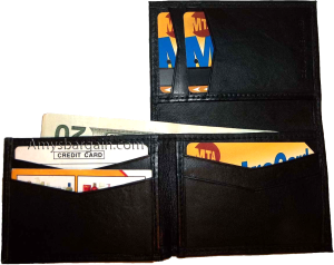 Lot of 4 New Style Trifold Leather Man’s Black wallet 7 Credit cards ID case NWT - Image 4