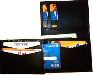 Lot of 4 New Style Trifold Leather Man’s Black wallet 7 Credit cards ID case NWT - Image 5
