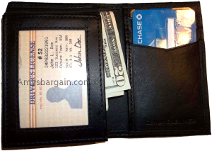 Lot of 4 New Style Trifold Leather Man’s Black wallet 7 Credit cards ID case NWT - Image 6