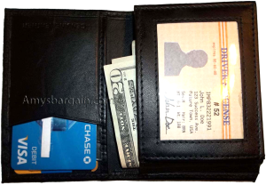 Lot of 4 New Style Trifold Leather Man’s Black wallet 7 Credit cards ID case NWT - Image 8
