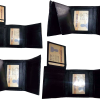 Lot of 4 New Trifold Leather Man’s wallet 2 ID 2 bill slots Black 6 card wallet