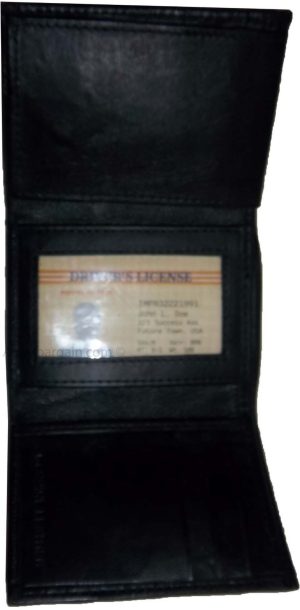 Lot of 4 New Trifold Leather Man’s wallet 2 ID 2 bill slots Black 6 card wallet - Image 3