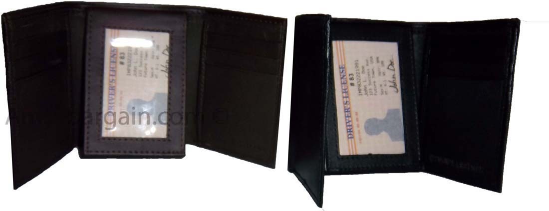 Lot of 4 New Trifold Leather Men’s wallet Unbranded 1 ID 9 card 2 bill spaces - Image 11