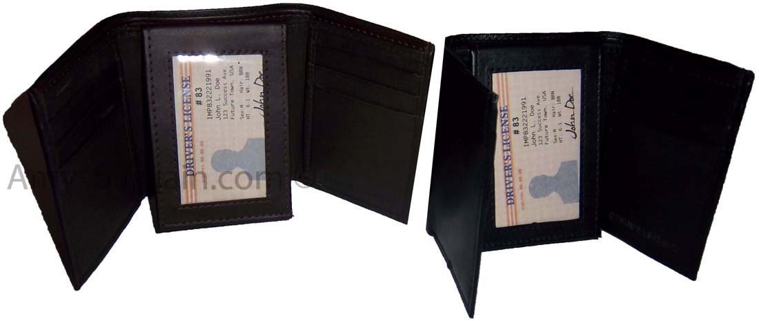 Lot of 4 New Trifold Leather Men’s wallet Unbranded 1 ID 9 card 2 bill spaces - Image 9