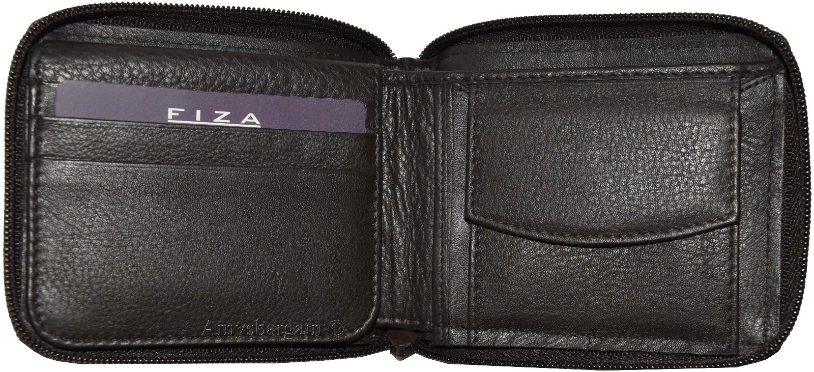 Lot of 4 Zip around FIZA NY leather men's wallet Brown Bi-fold wallet in box - Image 12