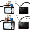 Lot of 4 leather change purse black key ring purse mini Wrist-let new coin case