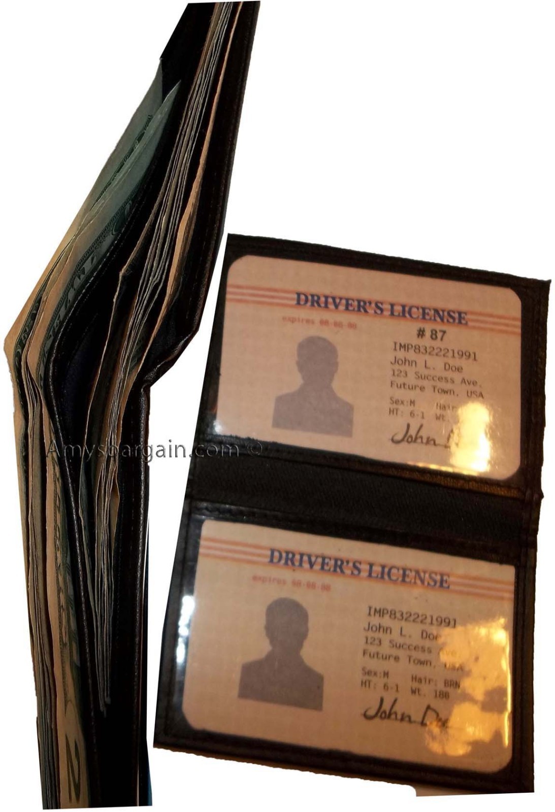 Lot of 5 Bifold Leather Man’s wallet 10 Card 3 bill spaces 2 ID change purse new - Image 11