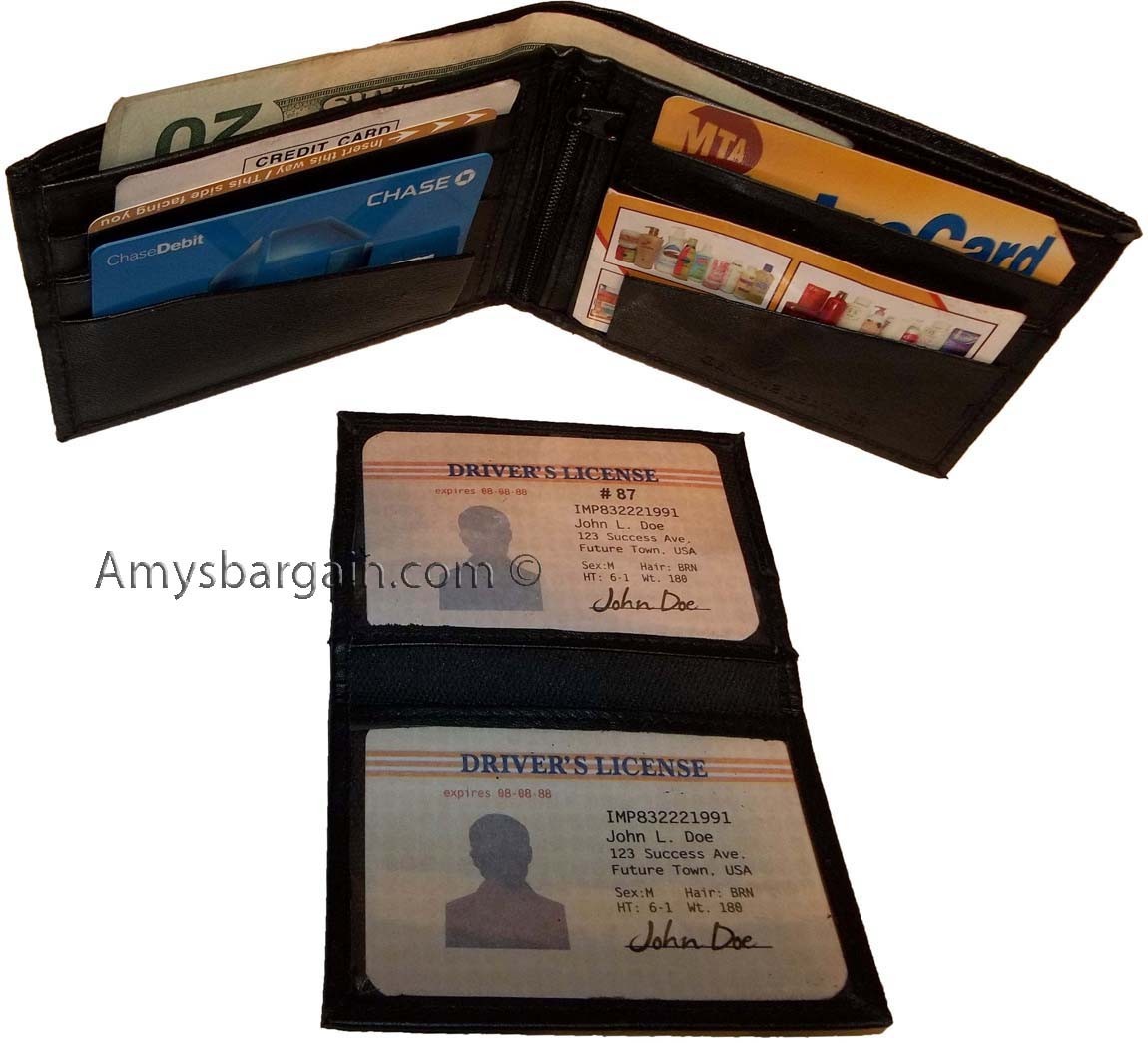 Lot of 5 Bifold Leather Man’s wallet 10 Card 3 bill spaces 2 ID change purse new - Image 3