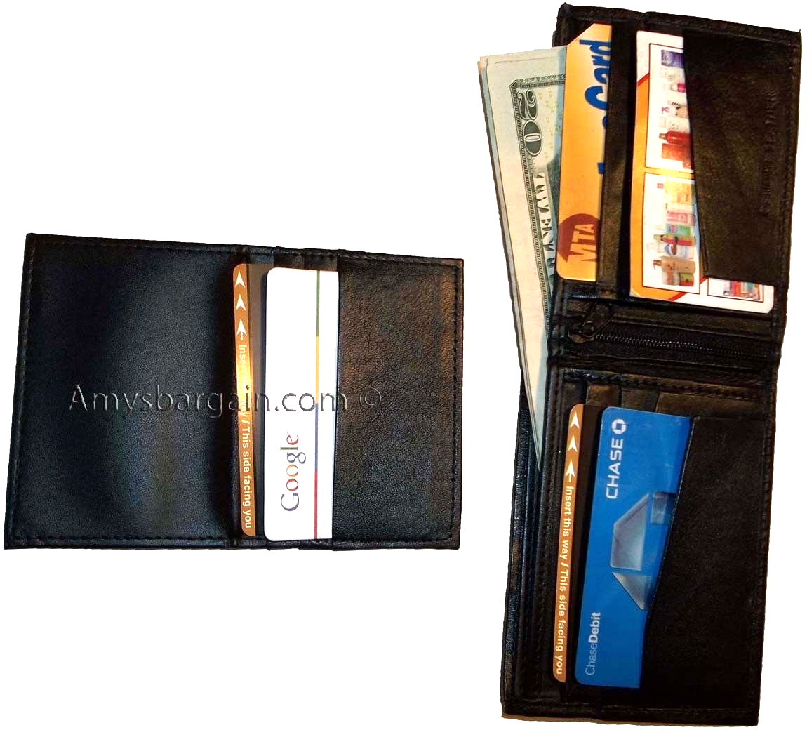 Lot of 5 Bifold Leather Man’s wallet 10 Card 3 bill spaces 2 ID change purse new - Image 7