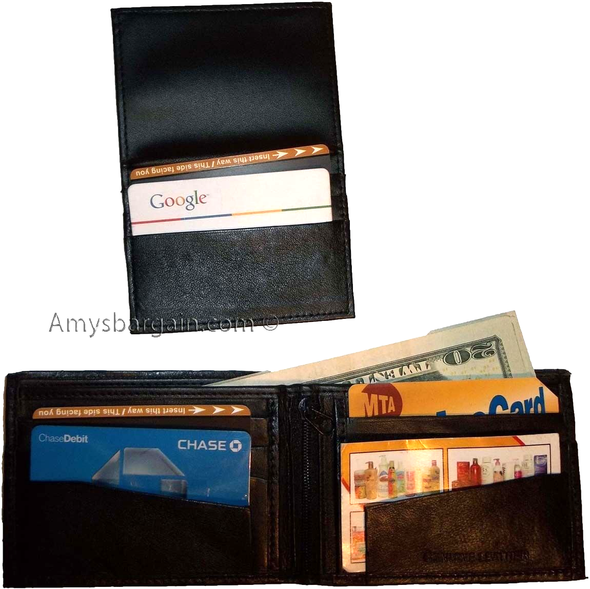 Lot of 5 Bifold Leather Man’s wallet 10 Card 3 bill spaces 2 ID change purse new - Image 8