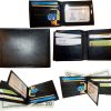 Lot of 5 New man's leather Black bi fold wallet 12 credit cards 2 bill slots ID