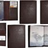 Lot of 6 Leather passport cover Brown Genuine leather INT"L passport case new