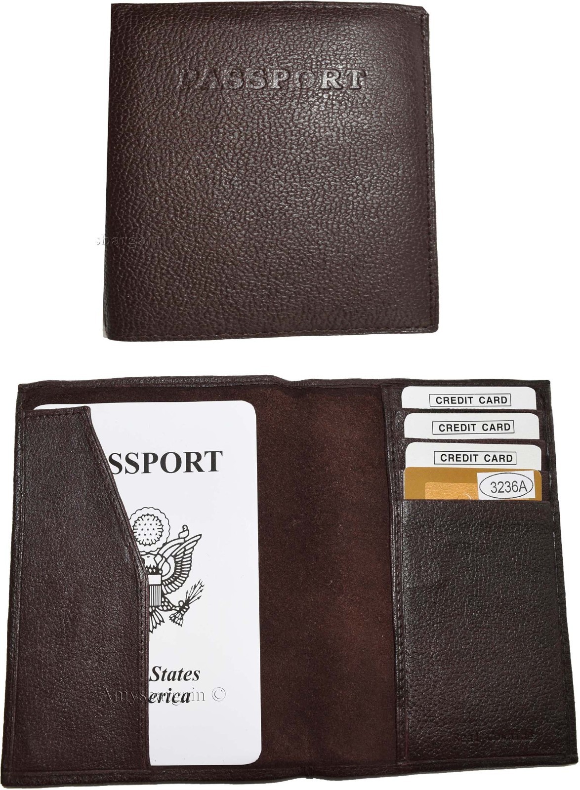 Lot of 6 Leather passport cover Brown Genuine leather INT"L passport case new - Image 3