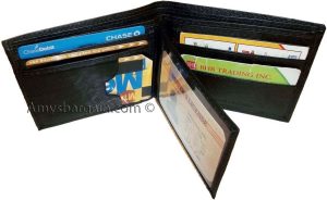 Lot of 6 Man's Wallet leather Black Bi fold wallet 12 credit cards 2 bill slots - Image 3