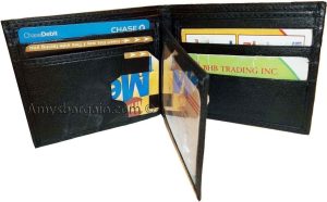 Lot of 6 Man's Wallet leather Black Bi fold wallet 12 credit cards 2 bill slots - Image 5