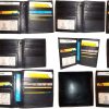 Lot of 6 Men's wallet, Genuine Leather Hipster bifold brown billfold wallet bnwt