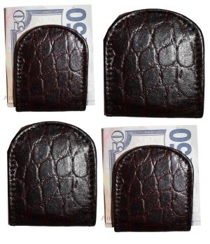 Lot of 6 New Brown Crocodile printed leather Unbranded money clip Clip Money BN - Image 9