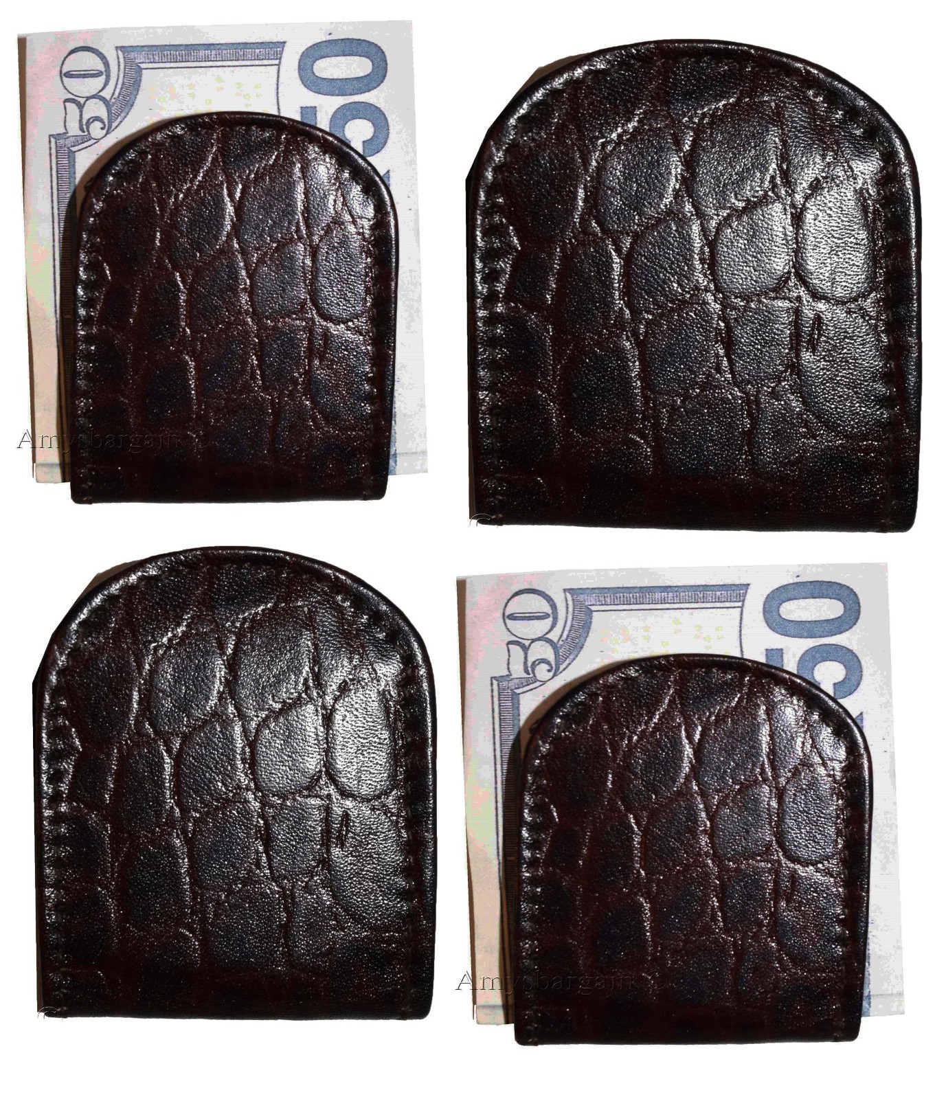 Lot of 6 New Brown Crocodile printed leather Unbranded money clip Clip Money BN - Image 9
