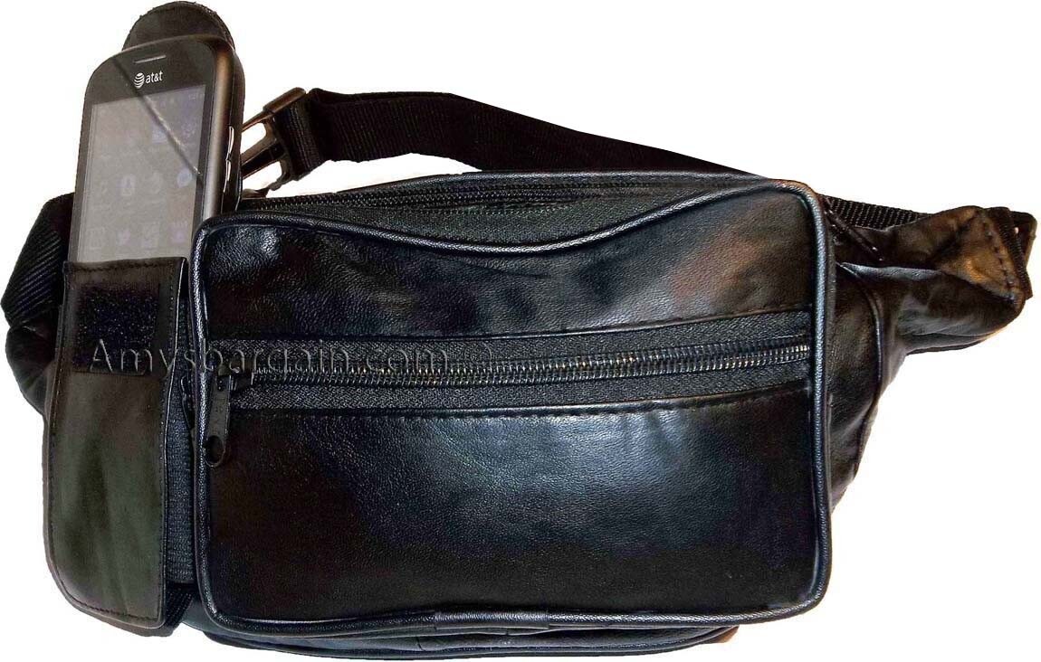 Lot of 6 New Leather waist pouches. waist bag, leather bag, Black Fanny pack NWT - Image 12