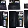 Lot of 6 New Women's checkbook wallet, Black leather Ladies checkbook wallet new