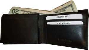 Lot of 6 New style leather man's wallet 2 bill slot 1 zip 4 credit cards ID new - Image 8