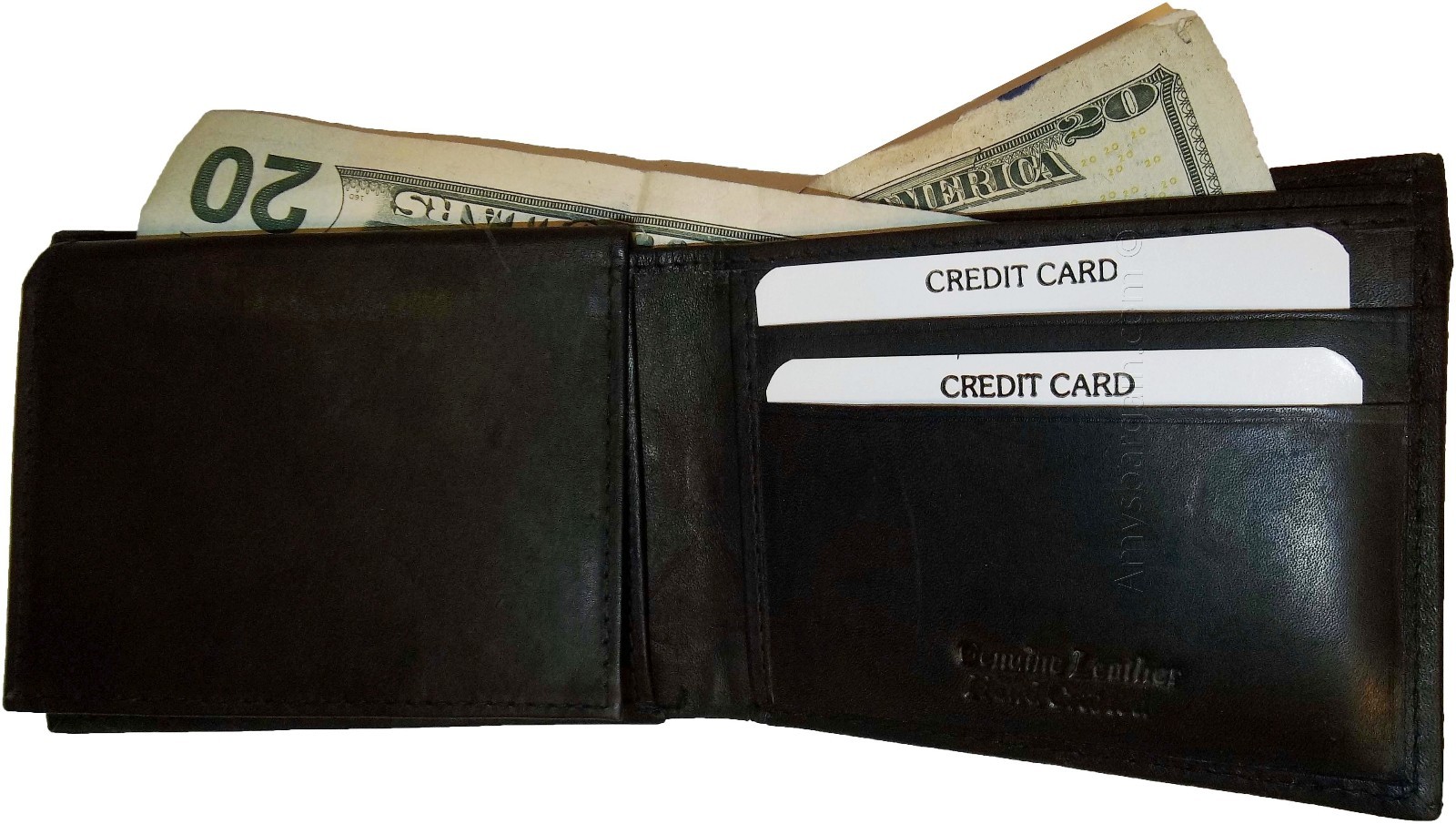 Lot of 6 New style leather man's wallet 2 bill slot 1 zip 4 credit cards ID new - Image 8