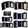 Lot of 6 man's genuine leather trifold wallet 2 id 8 card 2 bill slots calfskin
