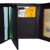 Man’s wallet Trifold Leather 9 card spaces 2 ID windows 2 bill slots New wallet