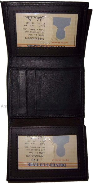 Man’s wallet Trifold Leather 9 card spaces 2 ID windows 2 bill slots New wallet - Image 9