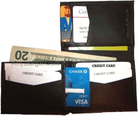 Man’s wallet leather bifold Trifold wallet 7 card spaces ID case new wallet