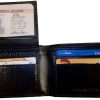Man's wallet. skinny leather bi-fold wallet 6 bank card holder 2 bill space 1 ID