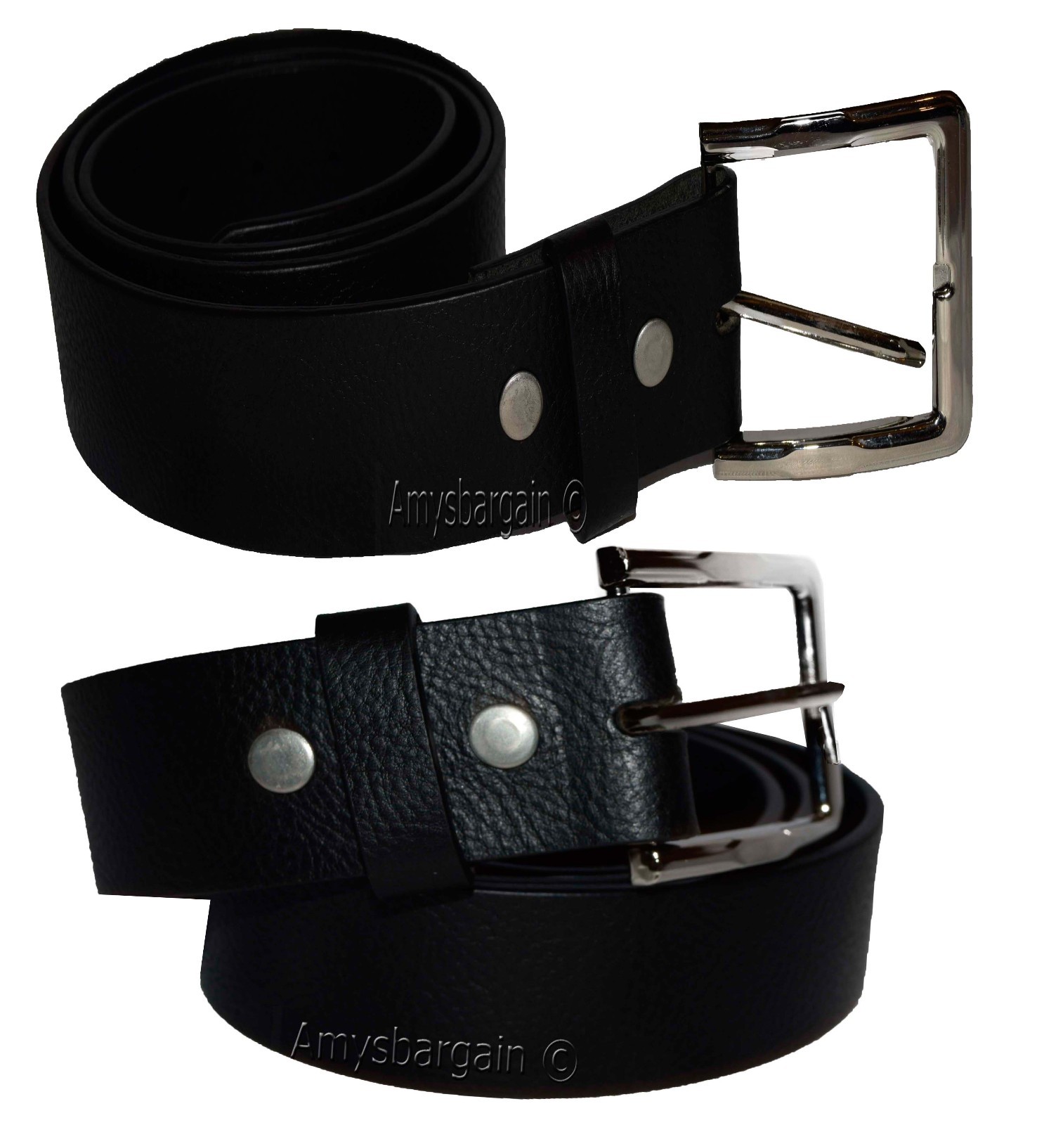 Men's Belt, 47-50" Solid Leather Belt. Men's Black Casual Leather belt, New belt - Image 3