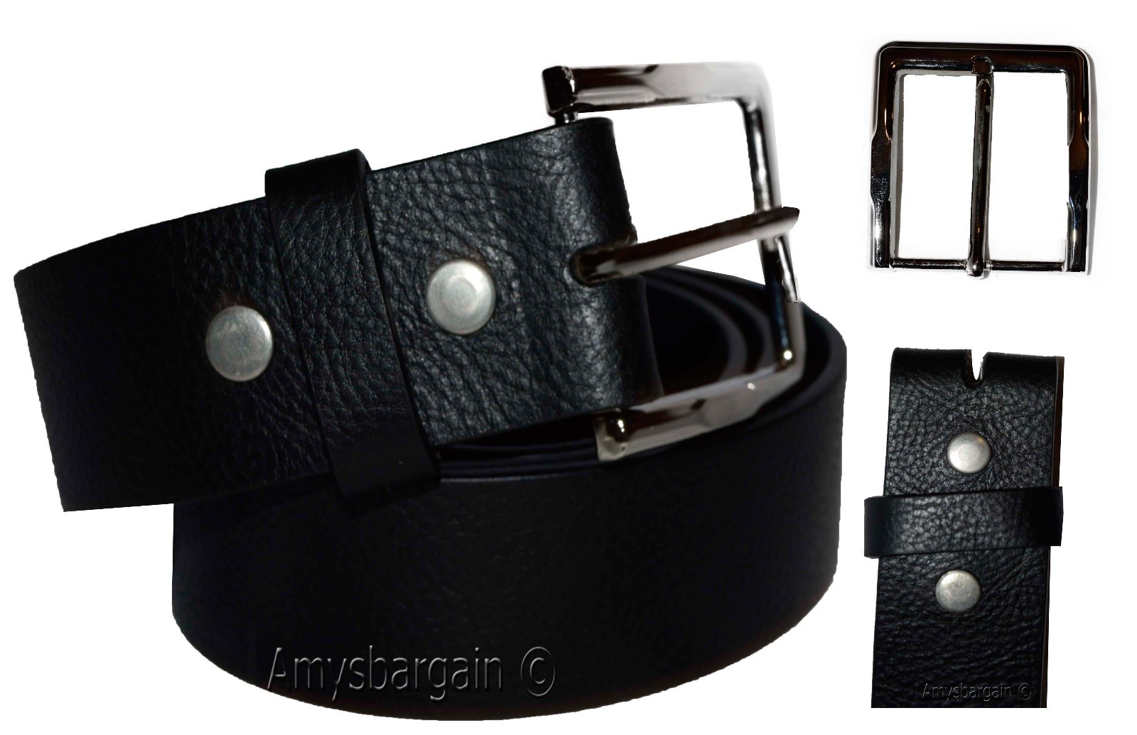 Men's Belt, 47-50" Solid Leather Belt. Men's Black Casual Leather belt, New belt