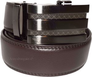 Men's Belt, Leather Dress Belt, Auto Lock belt, Up to 50” Quick lock belt BR New - Image 5