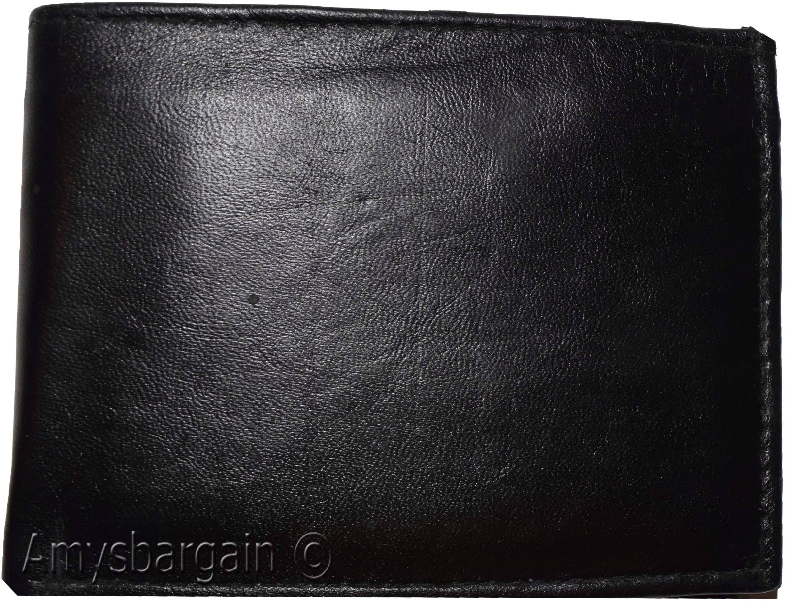 Men's Bifold Black Wallet Genuine Leather 12 Credit Card 2 ID 3 Bill slots new - Image 3