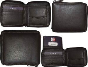 Men's Bifold Wallet Zip Around Leather Coin Case 6 Card I D 2 slots New in Box - Image 8